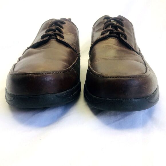 Rockport Shoes Leather Lace Oxford Apron Brown Casual 10.5 Men Webern Preppy - Picture 12 of 12